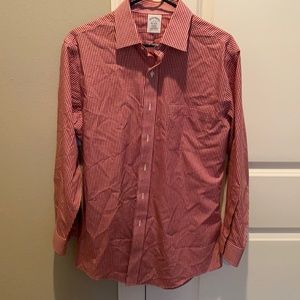 Crimson gingham dress shirt worn once